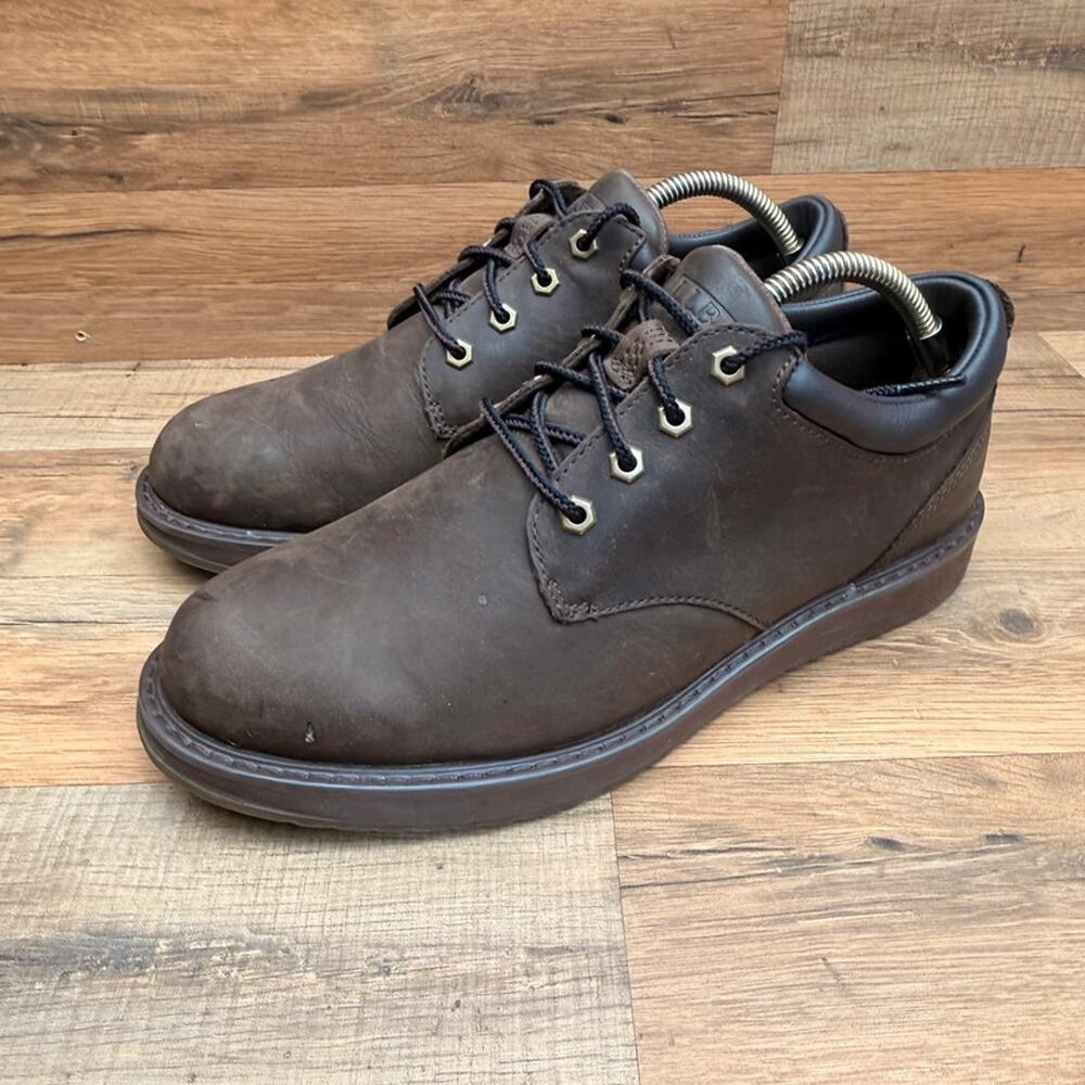 LL Bean Mens Size 9 Medium Brown stonington Leather Oxford Shoes Lace Up